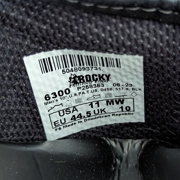 Rocky Warden Pull-On Wellington Black Work Western Boots Mens Size 11 MW - Picture 8 of 9